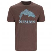 SIMMS Футболка Wood Trout Fill T-Shirt #Brown Heather