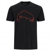 SIMMS Футболка Trout Outline T-Shirt#Black