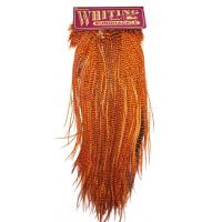 WHITING Половинка петушиного седла 1/2 Rooster Dry Fly Saddle BRONZE Grizzly dyed Natural Brown